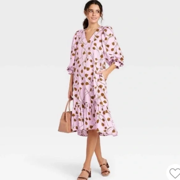 Target A New Day Puff Sleeve High low Dress - Picture 1 of 7